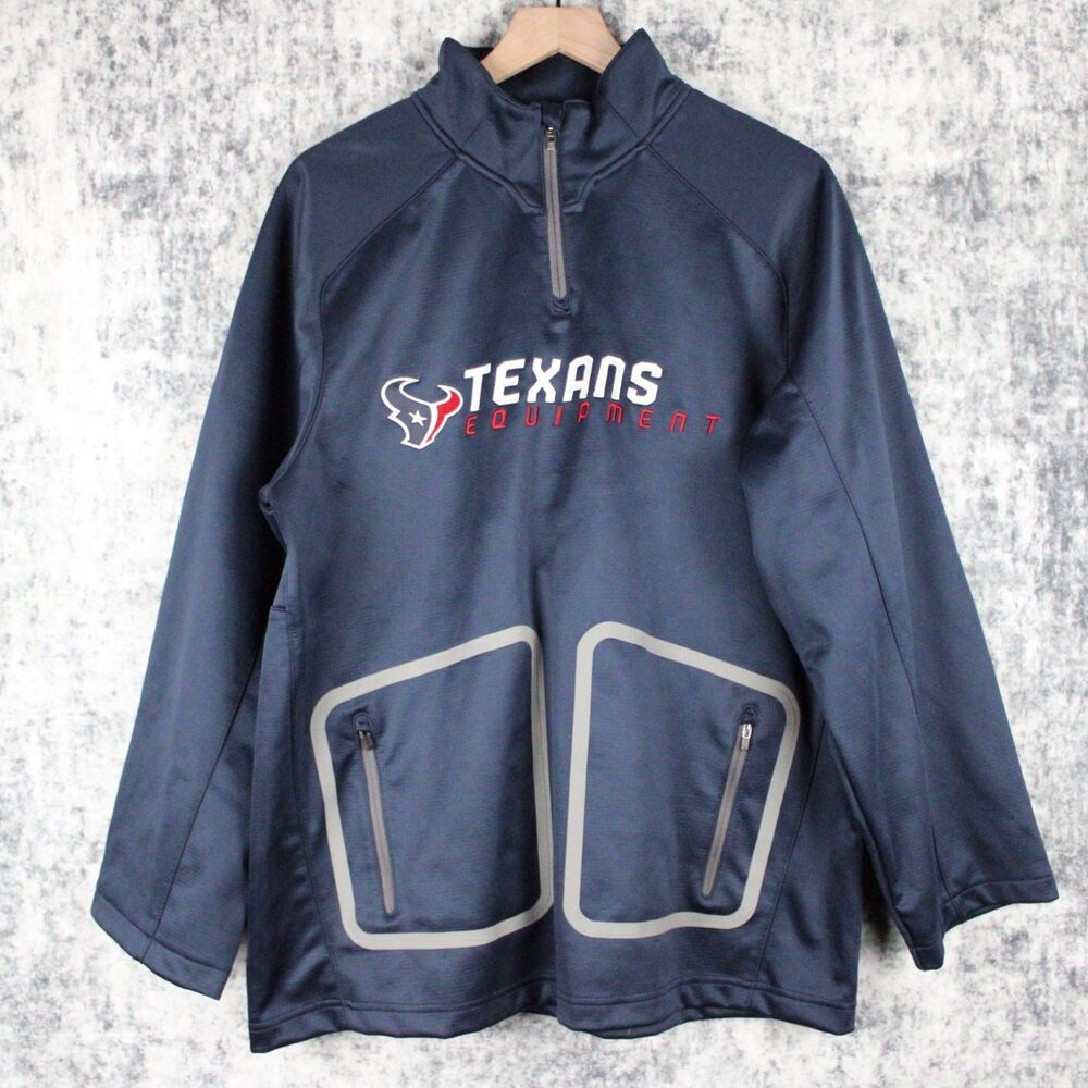 HOUSTON TEXANS Size S Reebok Authentic Sideline Team Issue 1/4 Zip Jacket NFL